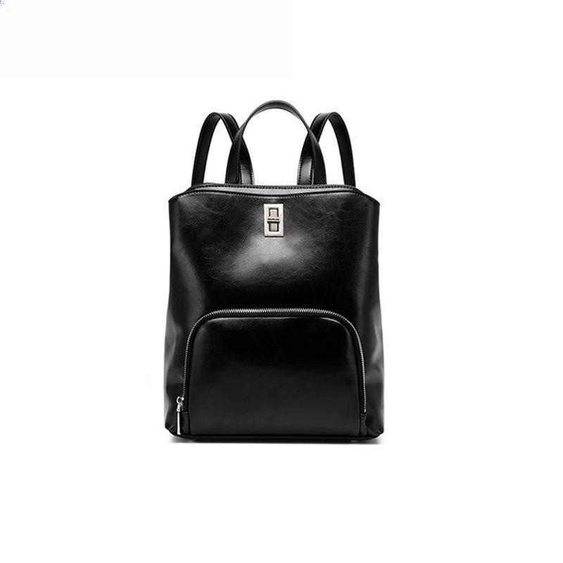 Fashionable Hand-held Travel Leather Large-capacity Simple Commuting Backpack, Retro Leather Backpack