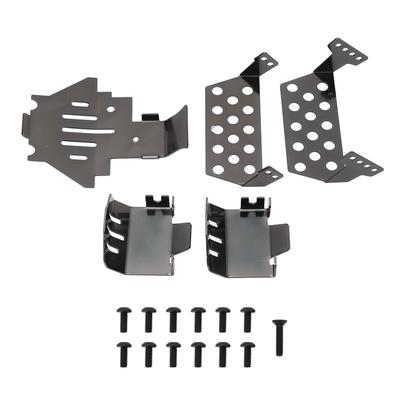 Ensemble d'Armures de Châssis RC Protection de Châssis en Acier Inoxydable Plaque de Protection pour Traxxas Noir