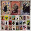 Coole schwarze Katze Metallschild Blechschild Metall Retro Bar Wanddekoration Bar Club Loch Metallplakat