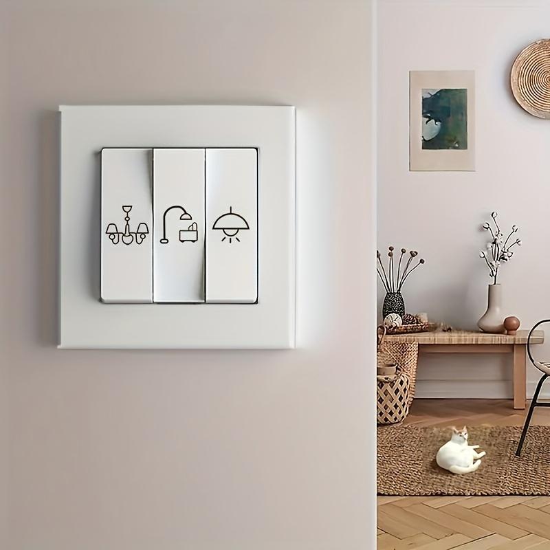 3 sady Průhledné štítky na vypínače Samolepicí štítky na vypínače Odolné pro domácí osvětlení, ventilátory, topení