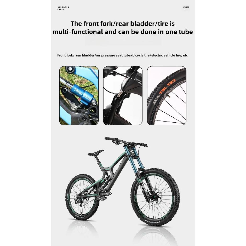 Pompa Aria Portatile ad Alta Pressione 300psi ESLNF per Bici con Manometro per Forcella e Ammortizzatore Posteriore Bicicletta da Montagna