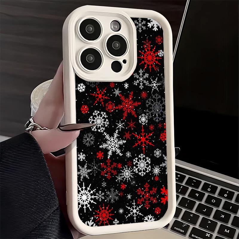 Phone Case for iPhone 17 Air 16E 15 16 Pro Max Snow Snowflake Winter Cold Cover 14 Plus 13 12 Mini Soft Shell Silicone Fundas