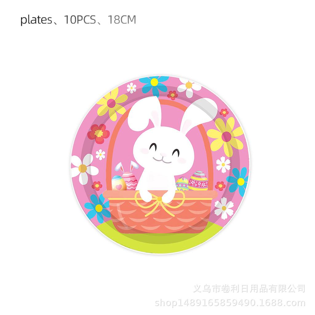Easter Bunny Theme Party Supplies Easter Decoration Easter Party Banners Disposable Cutlery Arrangement