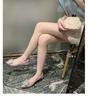 2025 Spring New Small Fragrant Wind French Flash Diamond Pointed Head Light Mouth Fairy Flat Sole Shoes Female 4 Colors