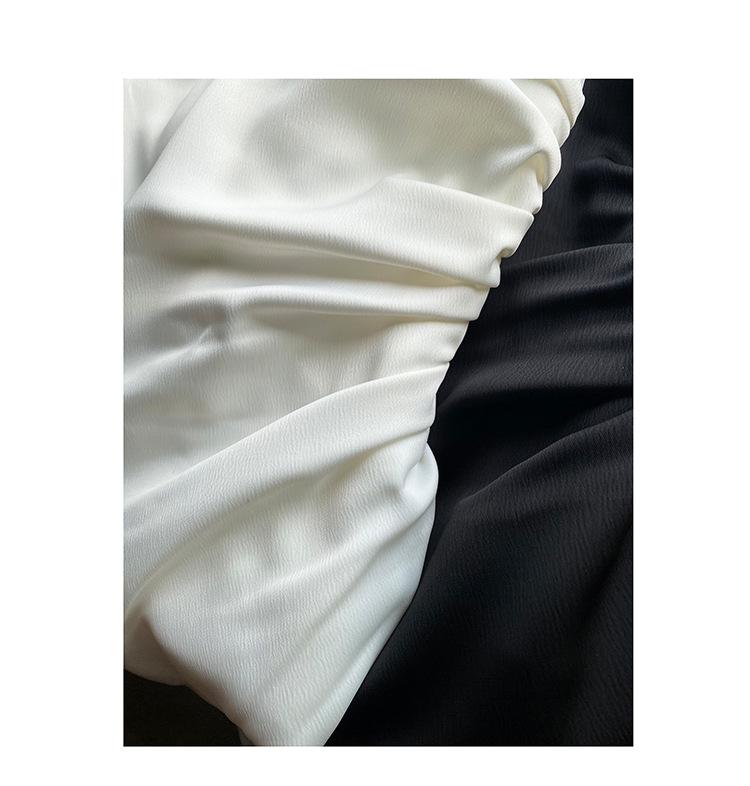 Women's Summer Strapless Black/White Bandeau Top with Boning