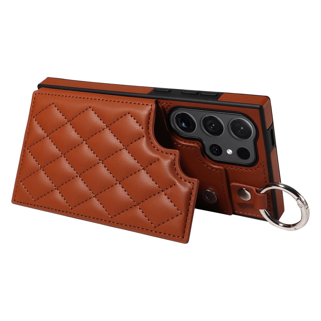 Suitable for Samsung S24 mobile phone case A25 rhombus small fragrant wind card ring bracket portable rope A05S anti-drop