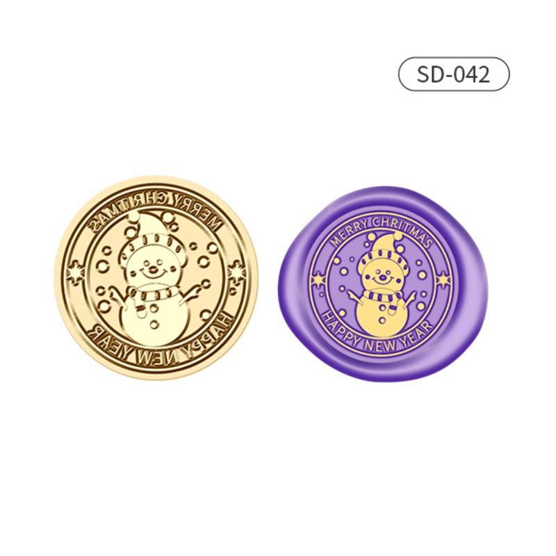 1PC Christmas Series Fire Paint Stamp Head Invitation Envelope Fire Paint Wax Seal Stamp Head Blessings Fire Lacquer Seal Decor