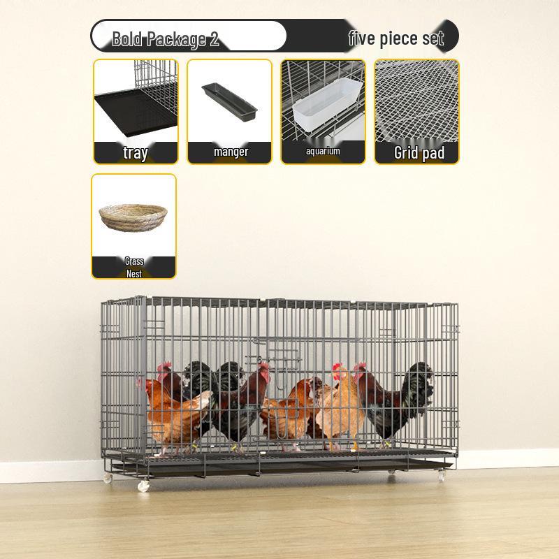 Extra Large Outdoor Automatic Cleaning Chicken & Duck Coop with Folding Rabbit Enclosure