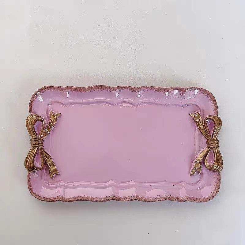 3D Resin Bow Macaron Color Desktop Ornament and Photography Prop Tray