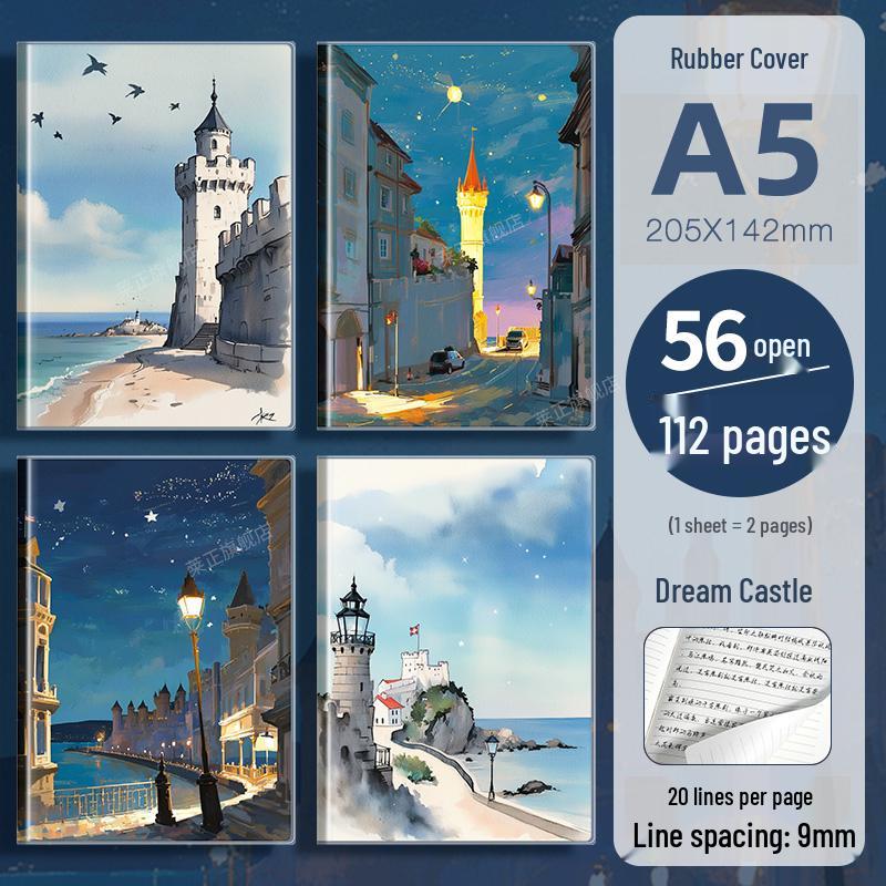 Verdickte Gummiabdeckung Hochwertiges Notizbuch für Studenten - Frisches, schlichtes Design