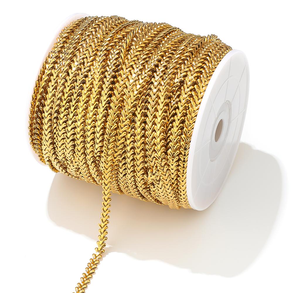 1 Meter Stainless Steel Gold Plated Chevron Bone Hollow Chains for DIY Jewelry Earrings Making Necklaces Bracelets  Accessories