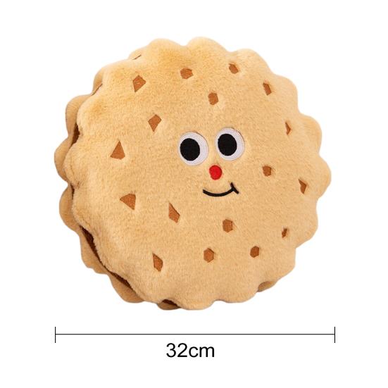 Sandwich Biscuit Plush Pillow Round Square Cartoon Cookies Plush Toy Stuffed