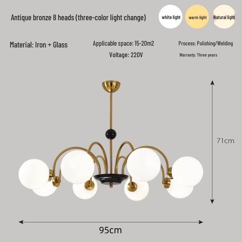 French Minimalist Chandelier: Mid-Century Sputnik Light for Living Room, Bedroom, Dining Area - Romantic Cream Style Lighting