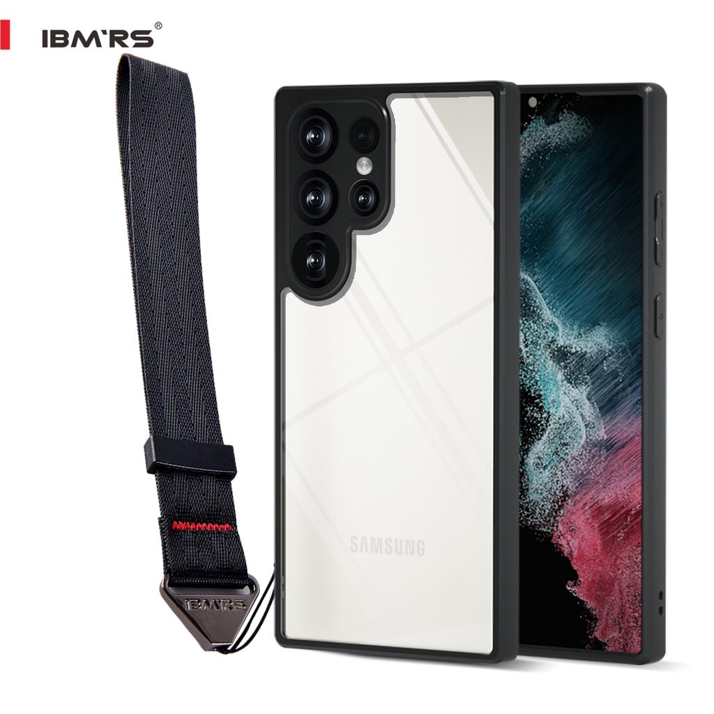 (Comes with wrist strap)IBMRS for Samsung Galaxy S23 Ultra Case, [Military Design]  Camouflage Hard Back Soft edgesTransparent Airbags Phone Case