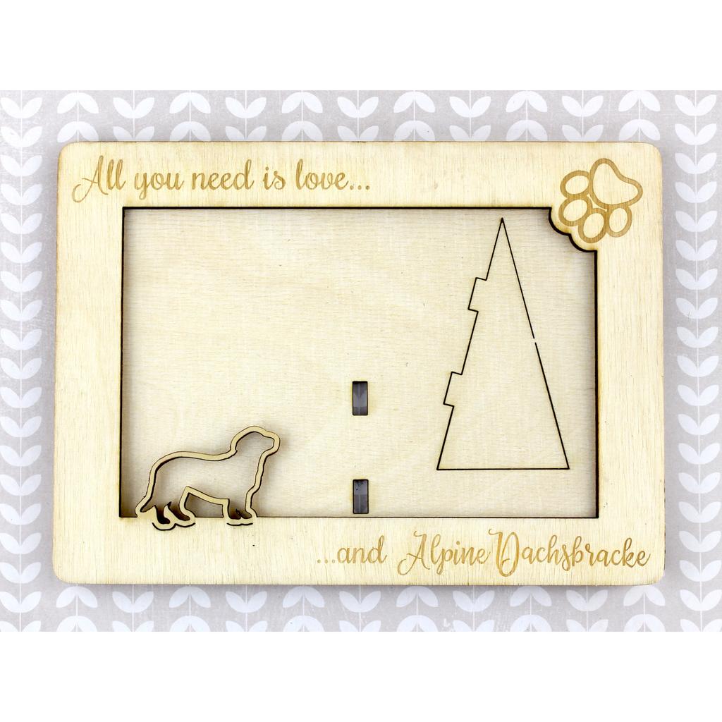 Alpine Dachsbracke - Photo frame, engraved wooden frame, a lovely gadget for the dog lover by Art-Dog