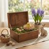 Brown Lockable Easter Box with Bird and Catkins 30x20 cm