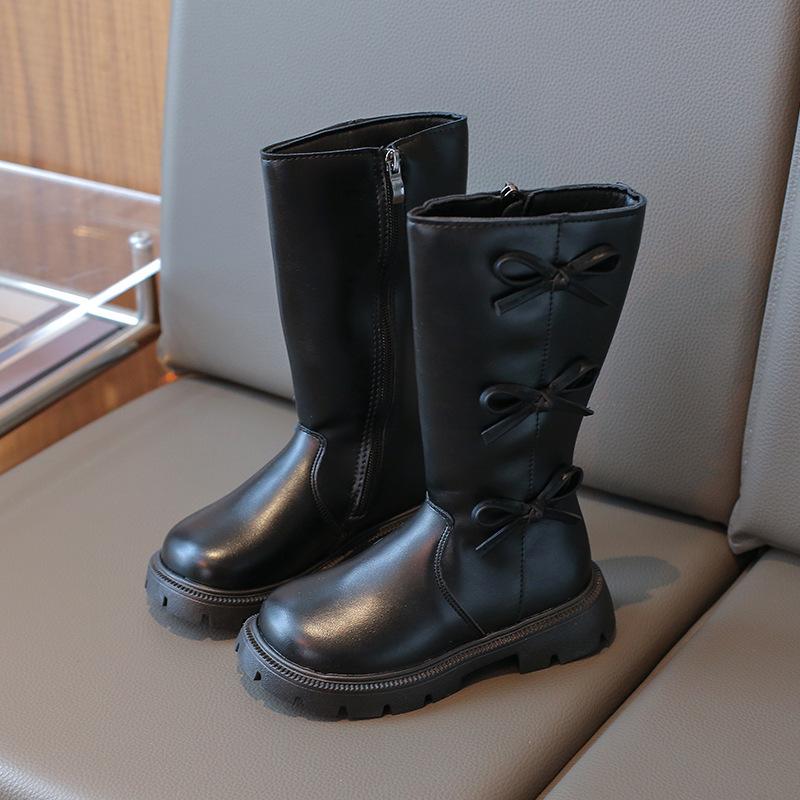 2025 Girls' High-Top Princess Boots - Stylish Autumn/Winter with Velvet Cotton