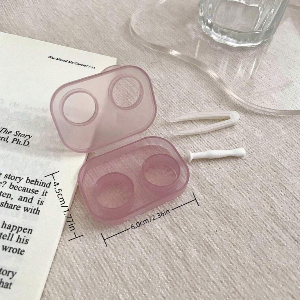 Portable Contact Lens Case Transparent Contact Lense Storage Box Travel Organizer Colorful One-Piece Companion Box Dual-Pair Box