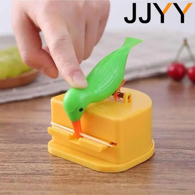 Detachable Toothpick Storage Box Automatic Push Toothpick Holder Bird Design Kitchen Table Decoration Organizer