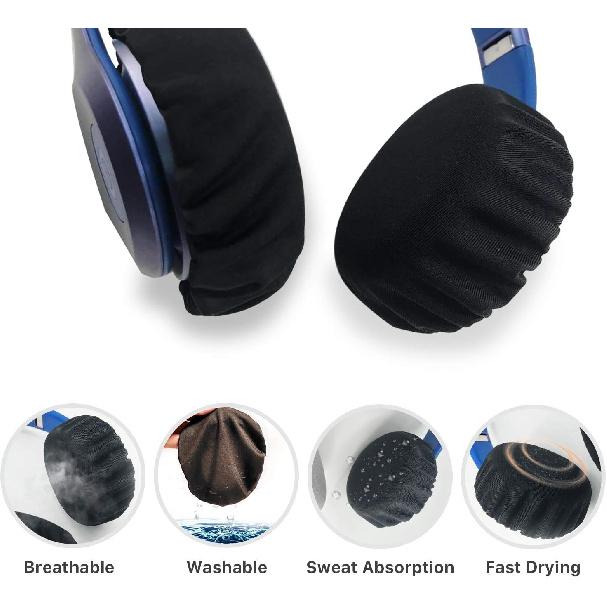 3 Pairs Stretchable Fabric Headphone Covers/Washable Sanitary Ear pad,Earcup Earpad Covers Fit Most On Ear Headphones 8-11cm(3.14  - 4.33 ) Earpads