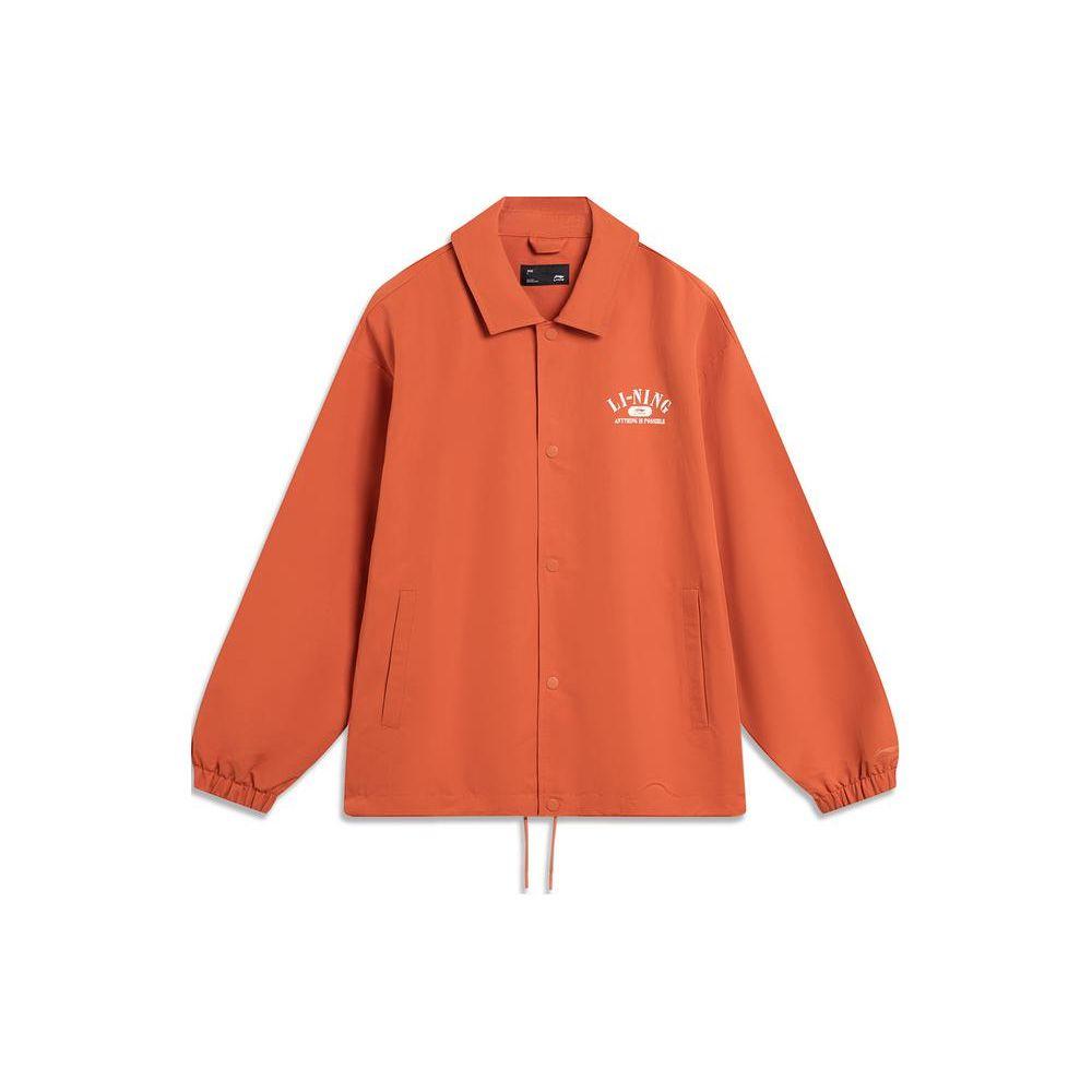 

Li-Ning AJDU239-5 Men s Loose Fit Water-Repellent Coach Jacket Red L