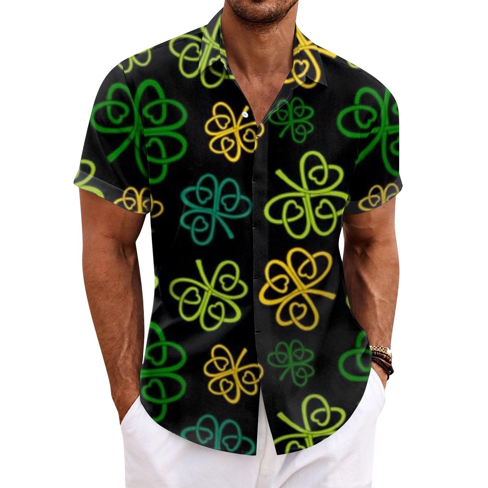 

Рубашка для мужчин, мужские винтажные рубашки для боулинга на пуговицах, летняя пляжная рубашка с коротким рукавом XXXL кофейный