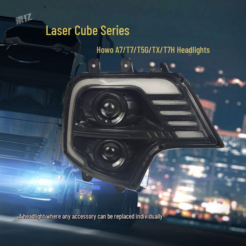 

Full LED Headlight Assembly & Fog Light for Howo T7H/T5/GT6/GA7 Trucks Laser Cube Headlight Left (Driver s Side)