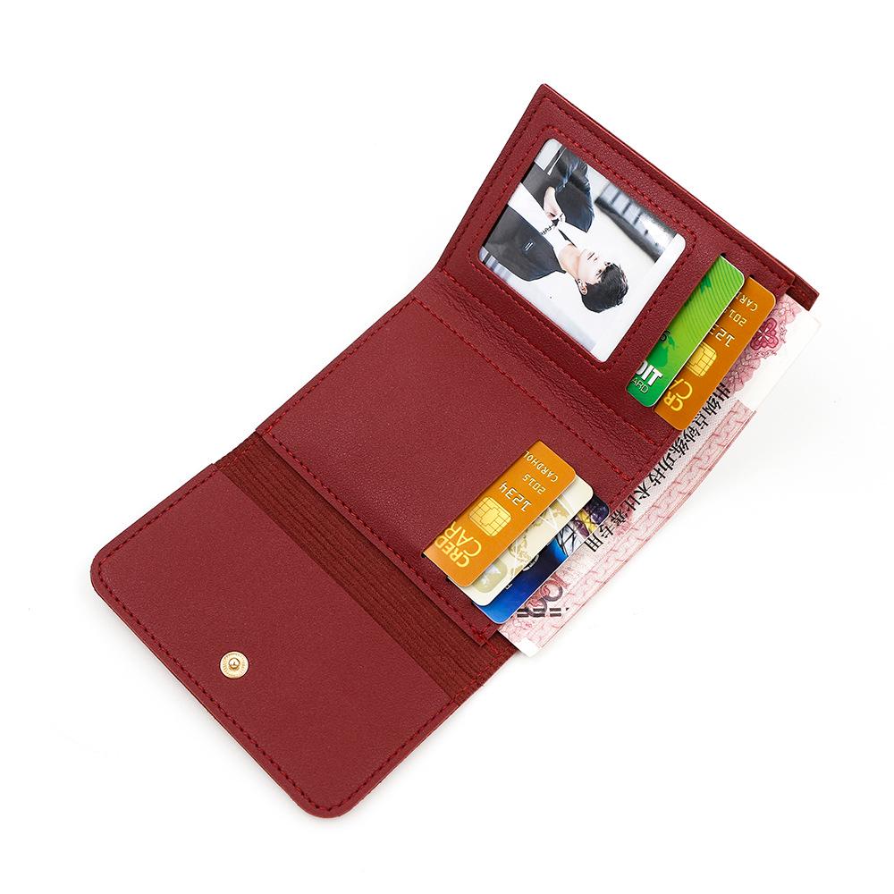 Women's High-End Solid Color Tri-Fold Wallet & Card Holder