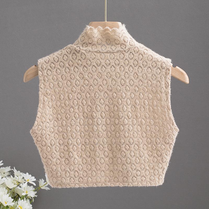 Eleganter Perlenrevers Falscher Kragen Hemd Damen Weiß Falsche Kragen Frau Baumwolle Abnehmbarer Kragen Krawatte Col Dekoration Halbes Hemd