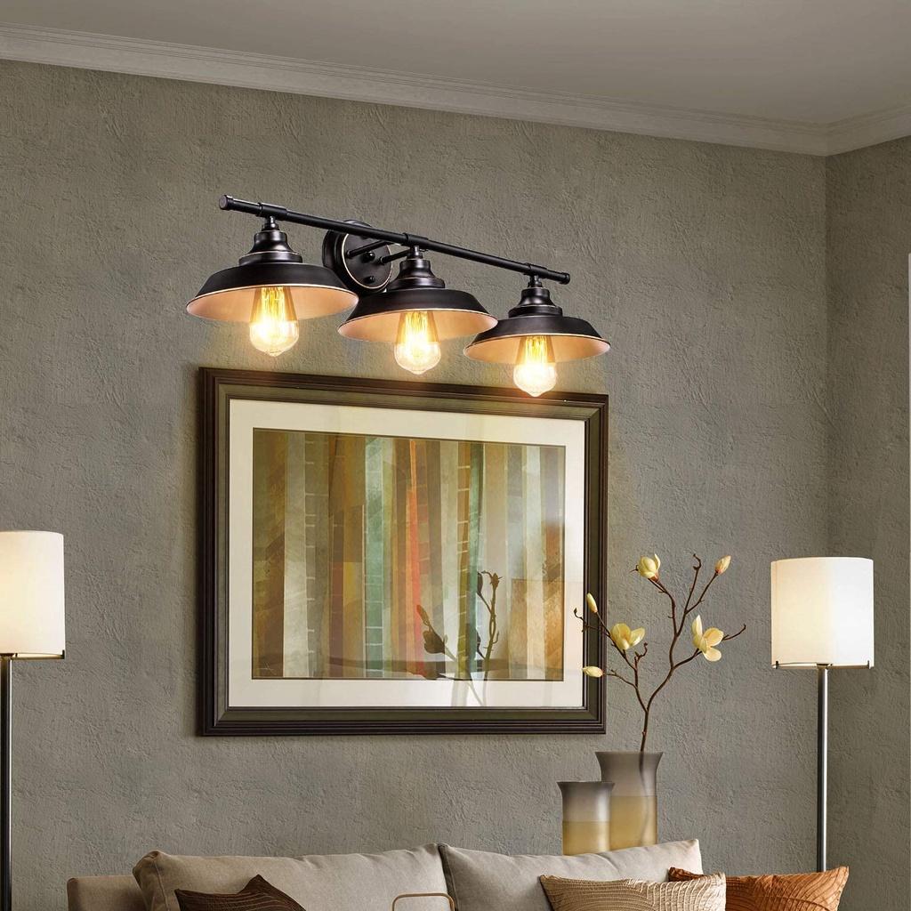 3 Light Vintage Bedside Antique Wall Mount Light Wall Sconce Fixture Bathroom Vanity Light Industrial Indoor Wall Lamp