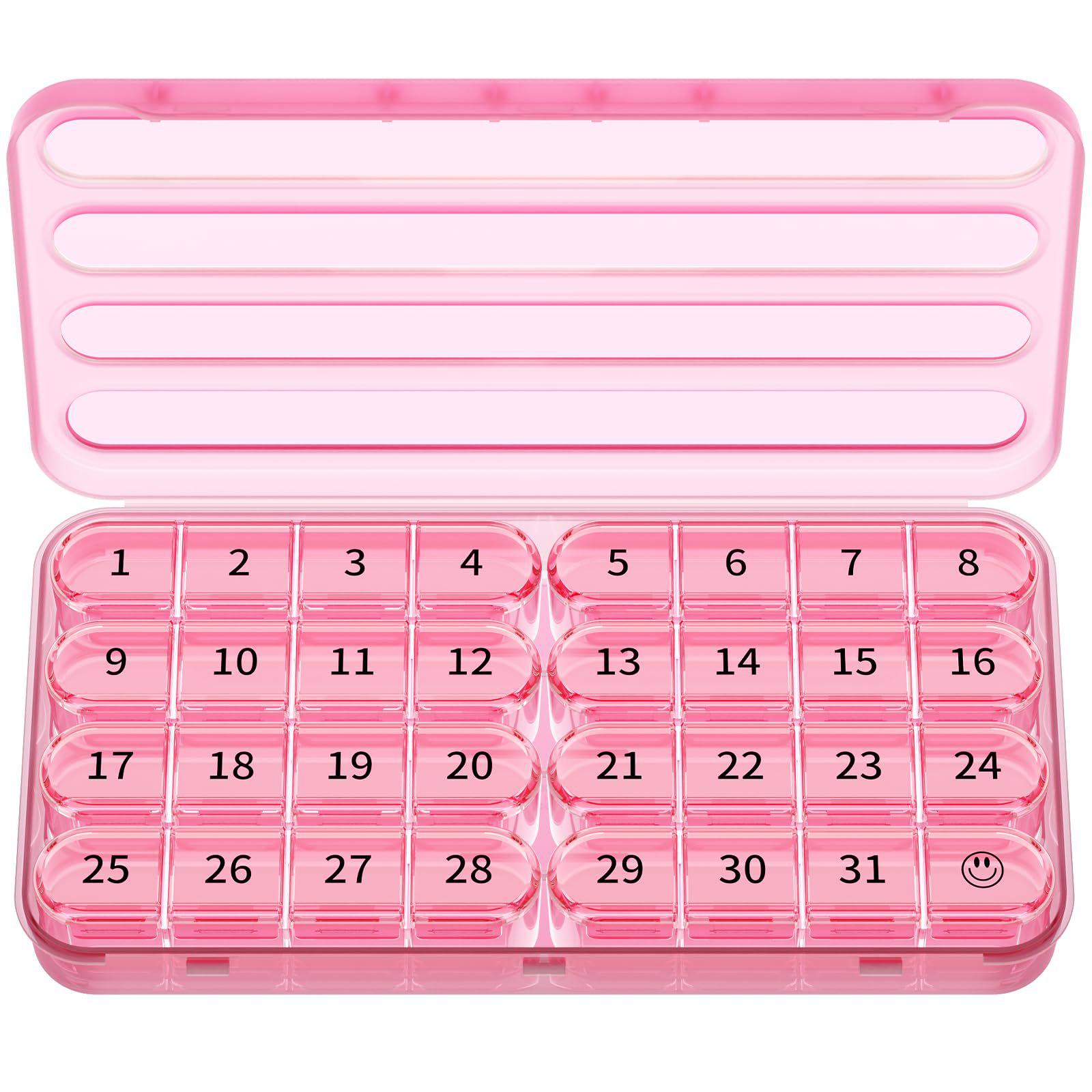 

Travel Medicine Box: 4-Grid Daily Pill Organizer for a Week
