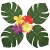 12Pcs Hawaii Artificial Palm Leaf Turtle Back Leaf Jungle Beach Theme Party Flower Arrangement Mat Accessories Cup Mat