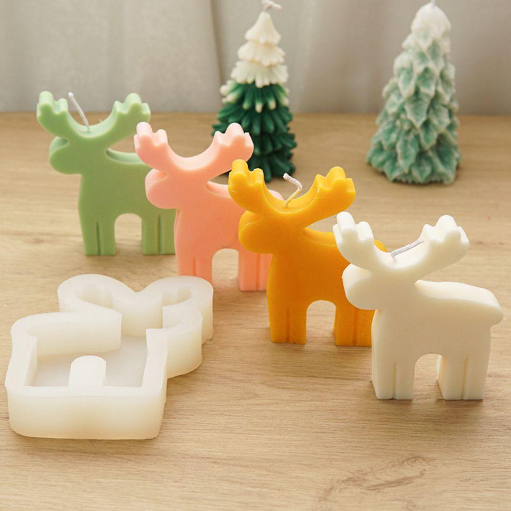 Handmade DIY Crafts Christmas Tree Elk Soap Making Tool Christmas Decor Baking Mould Candle Mold