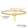 Stainless Steel 26-Letter Bracelet & Anklet with Double-Layer Knotted Snake Bone Chain