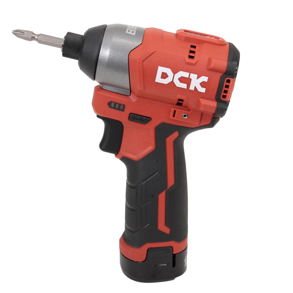 DCK 12V Cordless Impact Driver Full Set Two Batteries 3A Charger and KDPL04-8(EK) (Includes 2.0Ah LB1220-1, FFCL12-4, Case)