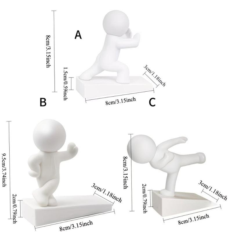 Cute White Humanoid Door Stopper With Non Slip Base Durable Material Perfect For Home Office Bedroom Decor