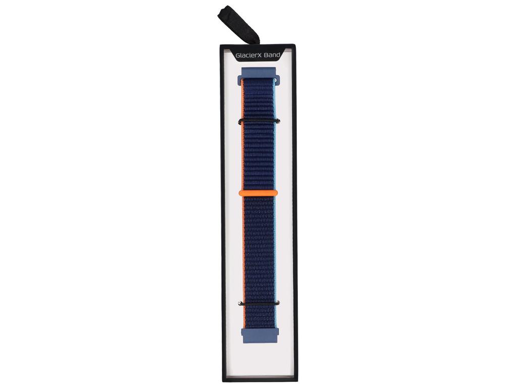 Nouveau Bracelet Grip GlacierX Nylon Bleu Océan Encre Orange 22mm Bracelet Montre Connectée