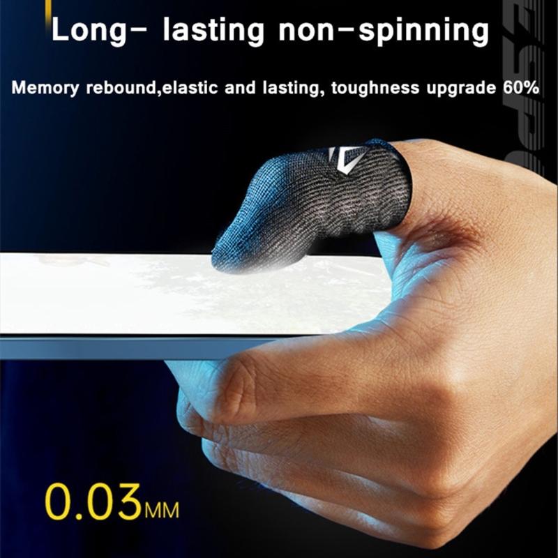 Finger Sleeve Sweatproof Breathable Finger Cover 1/2 Pair for Mobile Game for Touch Screen Finger Gloves with Storage Bo