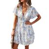 A Casual and Vacation-style Floral Half-length Dress for Women In Summer