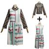 Dress Costume Cosplay Shirt Set Adult Halloween Shirt Plaid