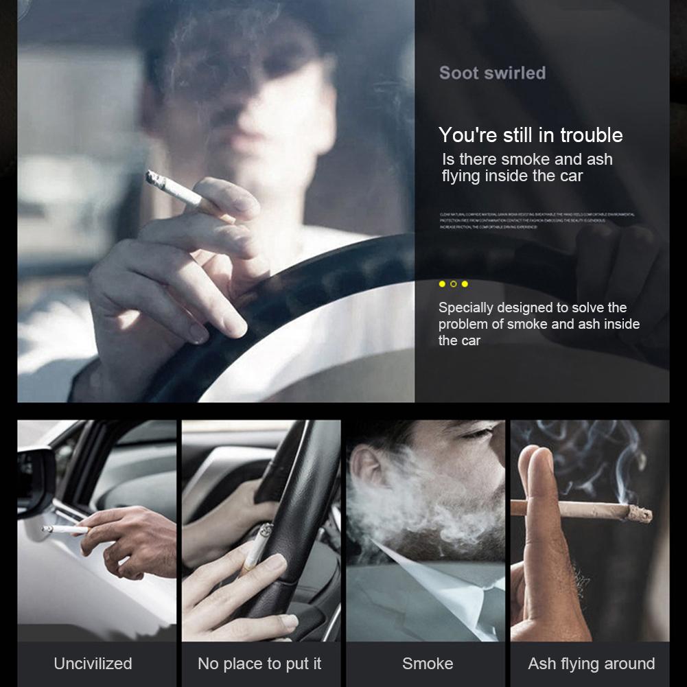 Car Ashtray Garbage with Lid Car Cigarette Ashtray LED Light Ash Tray Container Detachable Smoke Cup Holder Interior Accessories