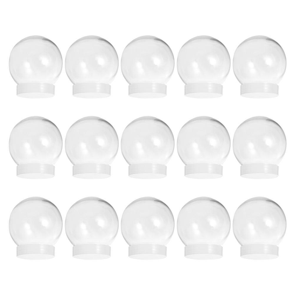 15Pcs DIY Snow Globe Accessories Plastic Clear Parts for Holiday Winter Decorations Snow Globe Replacement Snowglobe