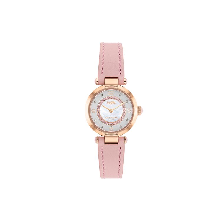 

Coach Cary Series Romantic Cherry Blossom Pink Silver Mother Of Pearl Quartz Watch Women watches 14503896 Regular Watch Box,Pink Strap 14503896