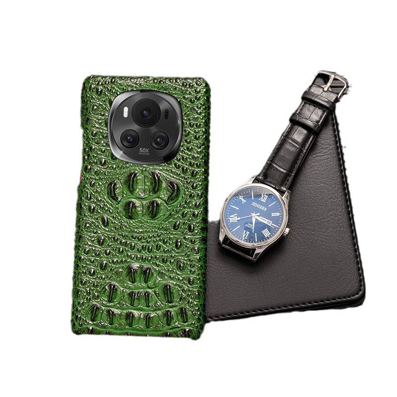 Crocodile skull genuine leather protective cover for Honor Magic3 mobile phone.