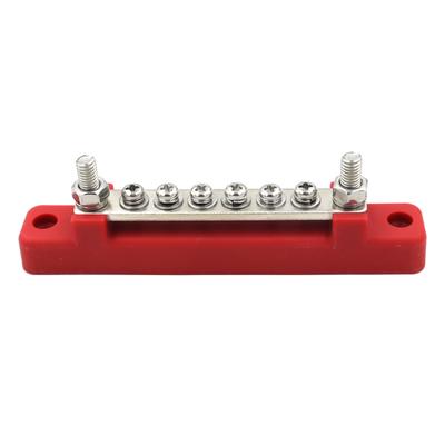 6/12 Terminal Ground Distribution Block Kit Schwarz/Rot für Auto, Wohnmobil, Boot, Yacht