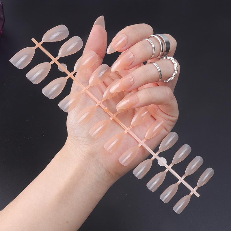 24 teile/satz DIY Schnelle Nägel Glänzende Wasser Tropfen Nägel Einfarbig Falsche Nägel Mehrfarbige Streifen Fertig Tragen Nagel Kunst