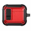 For AirPods 4 Bluetooth-compatible Earphone Cover Carbon Fiber Texture TPU+PC Anti-Drop Case with Buckle