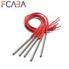 FCABA 10PCS 6mm 120~135mm 201SUS Single Head Dual Heating Tube 110V/220V/380V 200W Cartridge Heater Electric Resistance Element