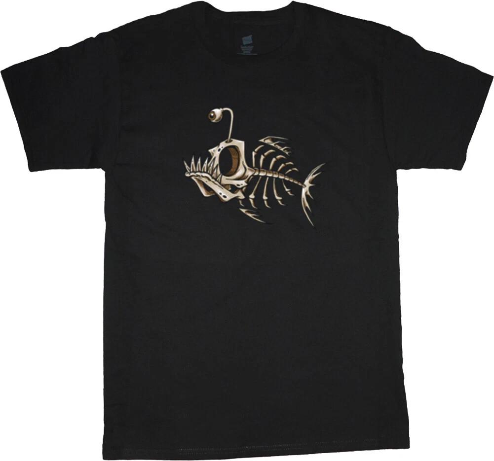 Mens Graphic Tees Funny Shirts Men Fish Bones Decal Guy Gifts Dad XS