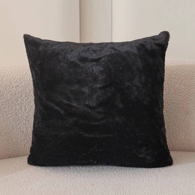 Soft Fluffy Solid Home Fuzzy Pillowcase Decorative Cushion Covers Faux Fur Solid Square Throw For Bed Sofa Car Girl Room